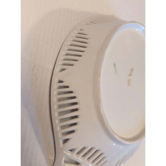 Bavaria German Reticulated Serving Bowl Dish Rose Floral Oval Double Handled - Picture 8 of 10